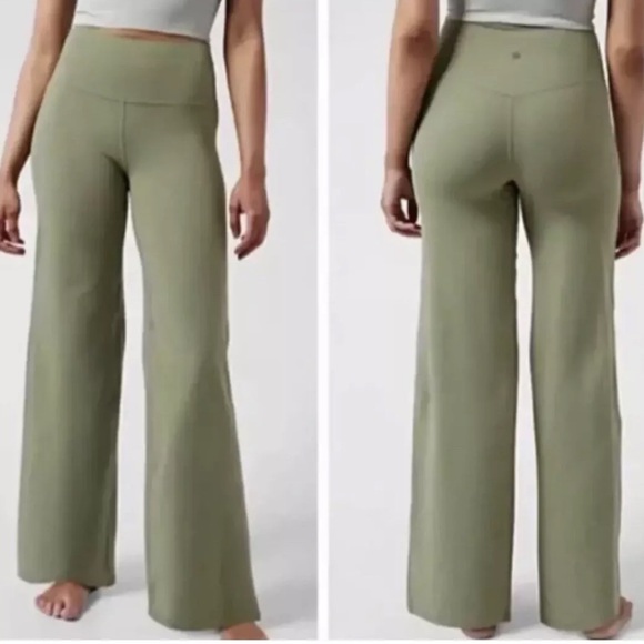 Athleta Pants - Athleta Elation Wide Leg Pant Medium Petite Eucalyptus Olive Green